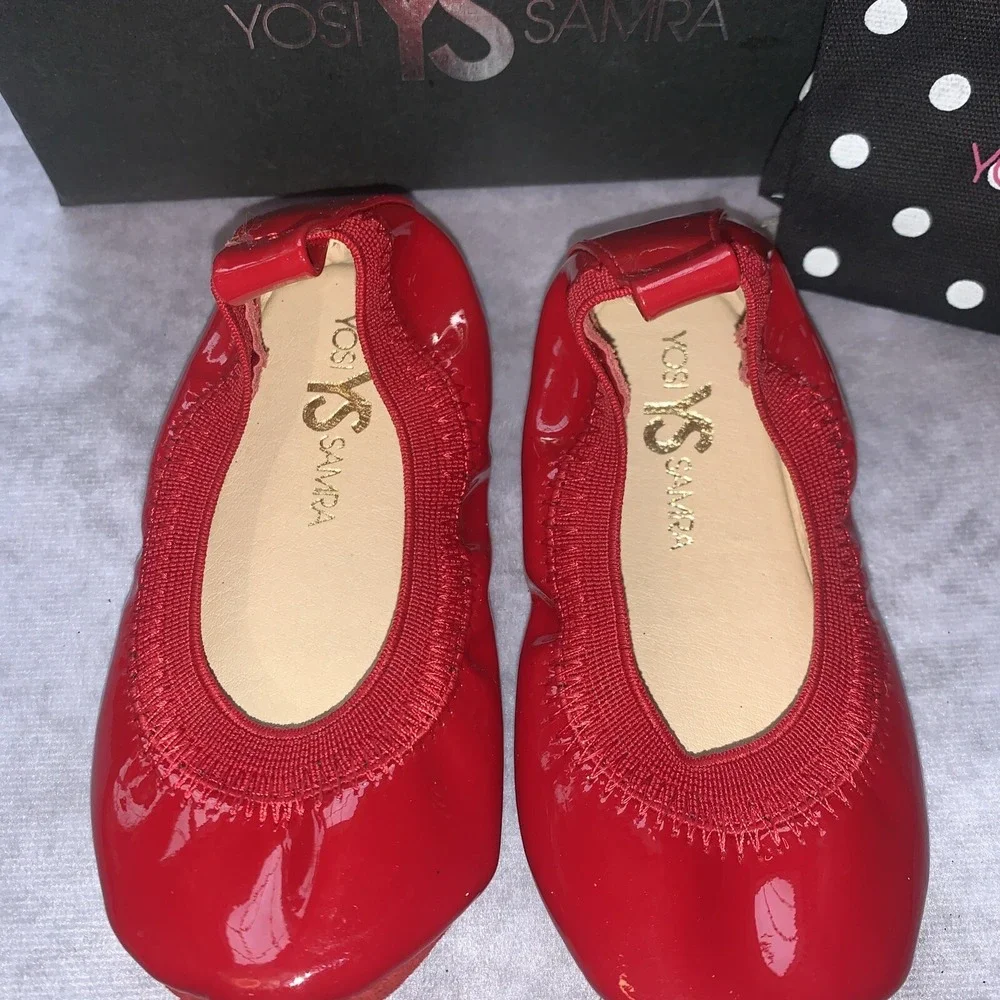 Yosi Samra Little Girl Shoes Size 5C Red Ballet Flats  Sammie‎ Run Small